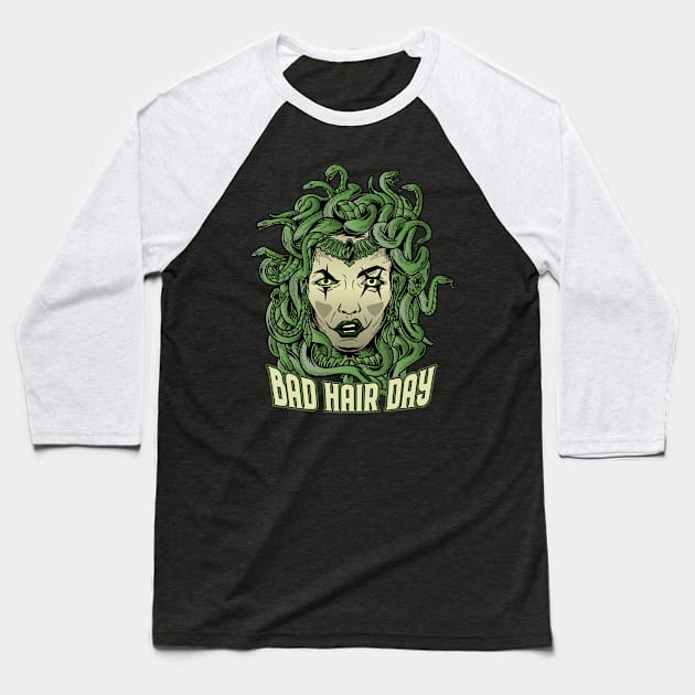 Funny - Bad hair day - Medusa tries to Unwind Baseball T-Shirt by Graphic Duster